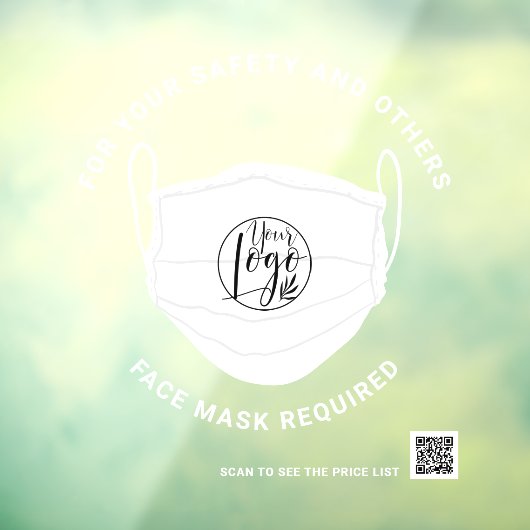 Gezichtsmasker vereist voor veiligheidsQr-code Raamsticker (Vel 3)