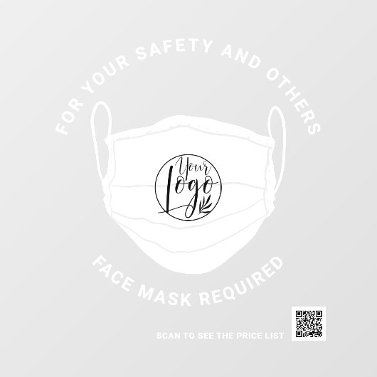 Gezichtsmasker vereist voor veiligheidsQr-code Raamsticker (Vel)