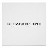 Gezichtsmasker vereist zwart-wit eenvoudig perfect poster (Voorkant)