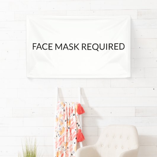 Gezichtsmasker vereist zwart-wit eenvoudig spandoek (Insitu)