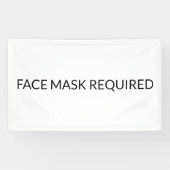 Gezichtsmasker vereist zwart-wit eenvoudig spandoek (Horizontaal)