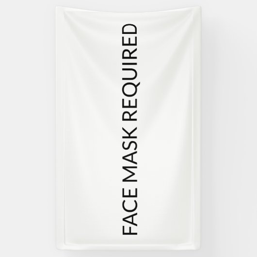 Gezichtsmasker vereist zwart-wit eenvoudig spandoek (Verticaal)