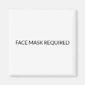 Gezichtsmasker vereist zwart-wit eenvoudig teken magneet (Voorkant)