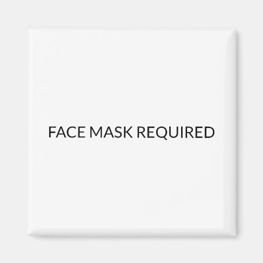 Gezichtsmasker vereist zwart-wit eenvoudig teken magneet (Voorkant)