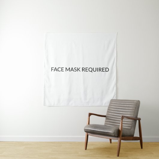 Gezichtsmasker vereist zwart-wit eenvoudig wandkleed (In situ)