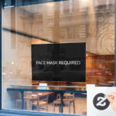 Gezichtsmasker vereist zwart-wit elegant raamsticker (Cafe Raam)