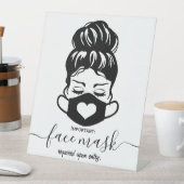 Gezichtsmasker Vereiste bedrijfsveiligheid Sociale Reclamebord Met Voetstuk (Insitu)