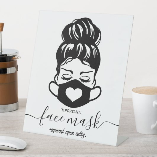 Gezichtsmasker Vereiste bedrijfsveiligheid Sociale Reclamebord Met Voetstuk (Insitu)