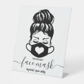 Gezichtsmasker Vereiste bedrijfsveiligheid Sociale Reclamebord Met Voetstuk (Voorkant)