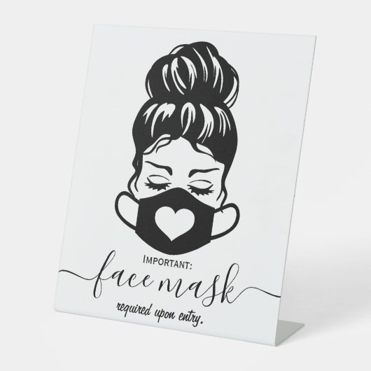 Gezichtsmasker Vereiste bedrijfsveiligheid Sociale Reclamebord Met Voetstuk (Voorkant)