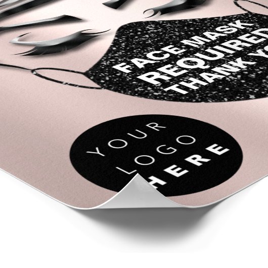 Gezichtsmaskerdekking Vereist gecodeerd Roos Aange Poster (Hoek)