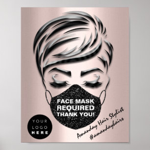 Gezichtsmaskerdekking Vereist gecodeerd Roos Aange Poster