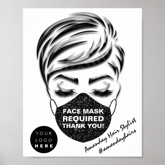 Gezichtsmaskerdekking Vereiste aangepaste Logo cov Poster (Voorkant)