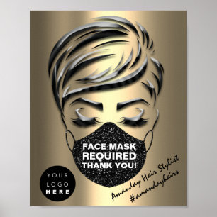 Gezichtsmaskerdekking Vereiste haarstijlaangepaste Poster
