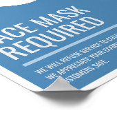 Gezichtsmaskering vereist bedrijfssignaal poster (Hoek)