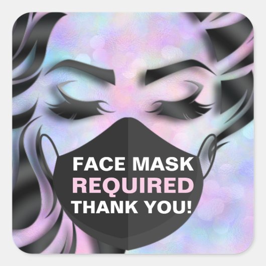 Gezichtsmaskers die de vereiste Cosmetoloog Covid  Vierkante Sticker (Voorkant)