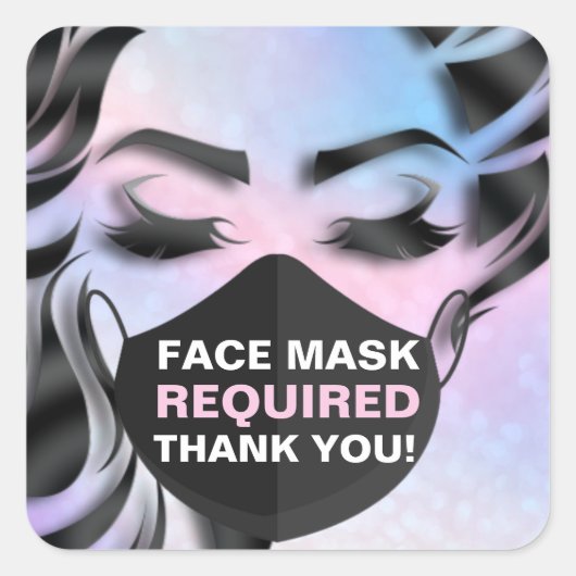 Gezichtsmaskers die de vereiste cosmetoloog Hair N Vierkante Sticker (Voorkant)