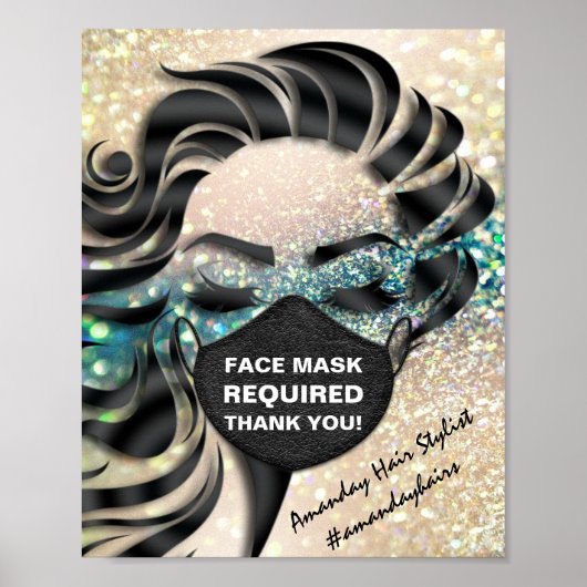 Gezichtsmaskers die de vereiste kovid glitter Beau Poster (Voorkant)