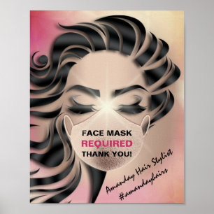 Gezichtsmaskers die de vereiste kovid-Rozen haar d Poster