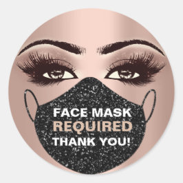 Gezichtsmaskers die de vereiste Makeup Lash Covid  Ronde Sticker