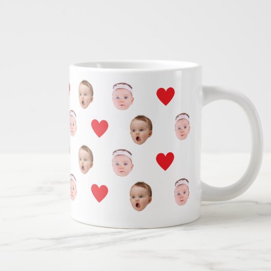Gezichtsmok, op maat gemaakte fotomok, babyscadeau grote koffiekop (Rechts)