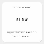 Gezichtsolie Mini Dropper Fles Label (Voorkant)