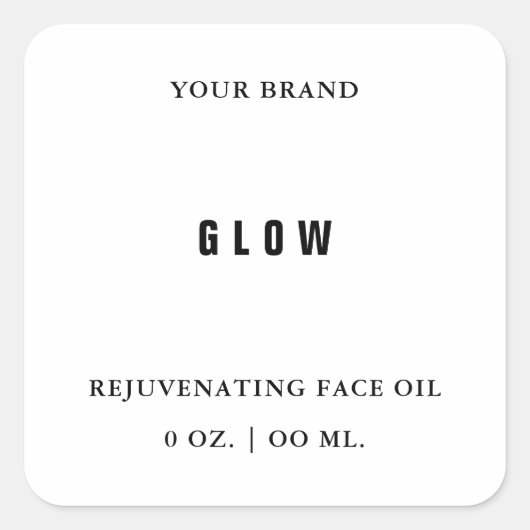 Gezichtsolie Mini Dropper Fles Label (Voorkant)