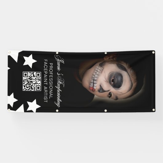 Gezichtsschilder Clown Kinderfeestje Verhuurbedrij Spandoek (Horizontaal)