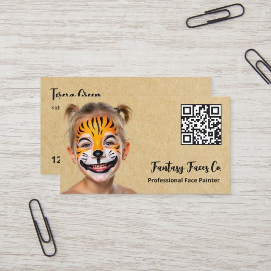 Gezichtsschilder QR Visitekaartje (Voorkant / Achterkant in situ)