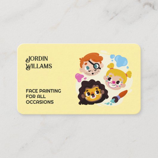 Gezichtsschildering Visitekaartje (Voorkant)