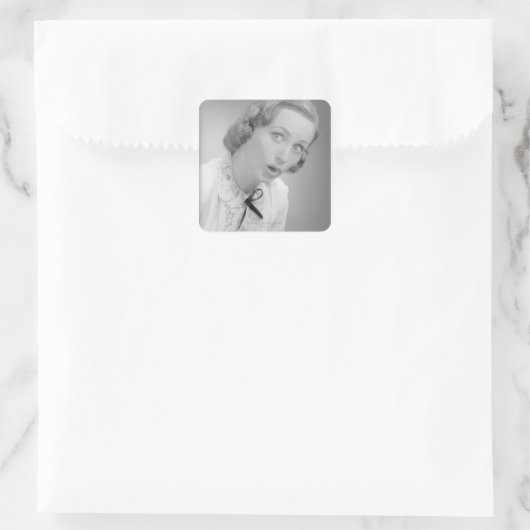 gezichtsuitdrukkingen vierkante sticker (Tas)