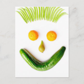 Gezichtsveld van groenten en fruit op wit.JPG Briefkaart