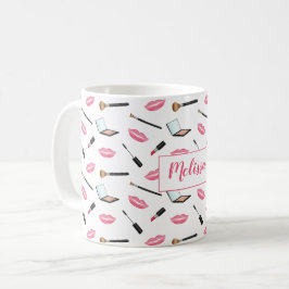 Gezichtsverzorgingsproducten En Roze Lippen Gepers Koffiemok