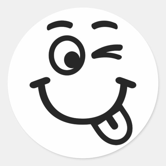 gezichtswink ronde sticker (Voorkant)