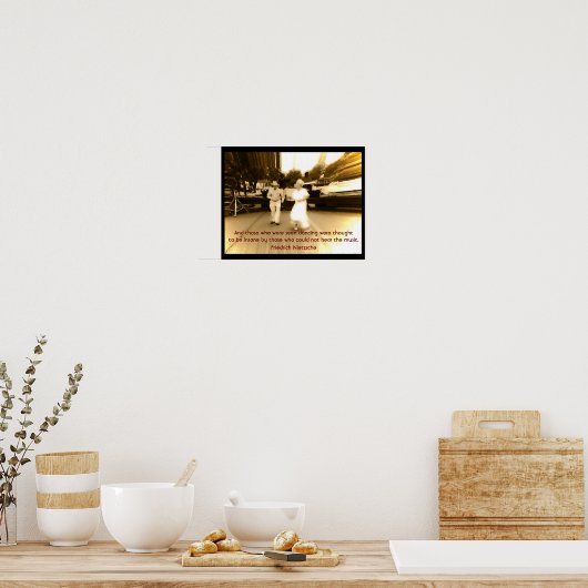 Gezien dansen - Nietzsche citaat - kunstprint Poster (Keuken)