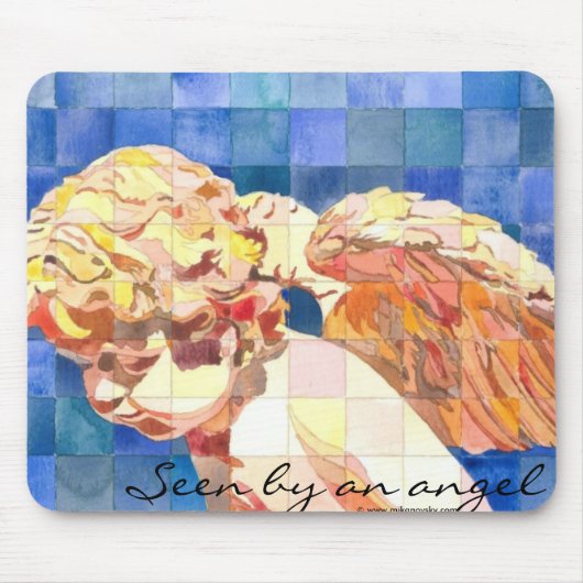 "Geziend door een engel" mousepad Muismat (Voorkant)