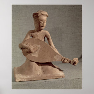 Geziene muzikant die een lat speelt, van poster