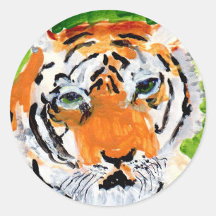 Geziene tijgerstickers ronde sticker
