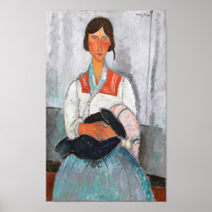 Geziene vrouw met Baby, Modigliani Poster