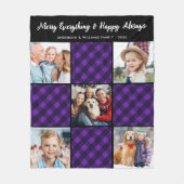 Gezin 5 Afbeelding Gepersonaliseerde Vakantie Plai Fleece Deken (Voorkant)