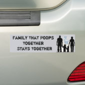 Gezin Dat Samen Poep Samen Blijft Bumpersticker (Op auto)
