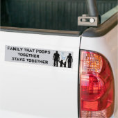 Gezin Dat Samen Poep Samen Blijft Bumpersticker (Op Truck)