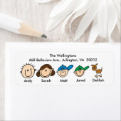 Gezin met Adresetiketten Etiket (Insitu)