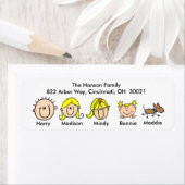 Gezin met Adresetiketten Etiket (Insitu)