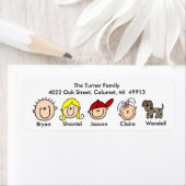 Gezin met Adresetiketten Etiket (Insitu)