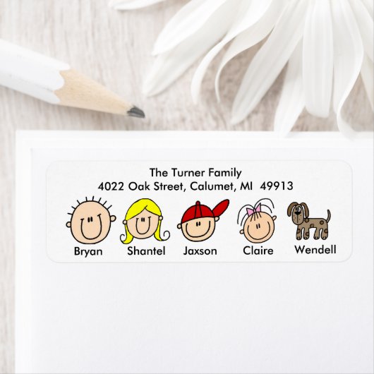 Gezin met Adresetiketten Etiket (Insitu)