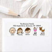 Gezin met Adresetiketten Etiket (Insitu)