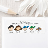 Gezin met Adresetiketten Etiket (Insitu)