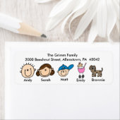 Gezin met Adresetiketten Etiket (Insitu)
