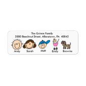 Gezin met Adresetiketten Etiket (Voorkant)